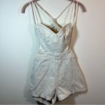 Mustard Seed  Women’s Open Back Denim Romper Cream Small NWT Photo 2