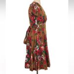 Brooks Brothers  Red & Green Floral-Print Cotton Sateen Wrap Dress Size 2 XS Photo 4