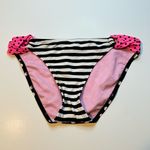 SO  Kohls Swim Bikini Set Bandeau XL black white Polka Dots Stripes Daisy M Photo 4