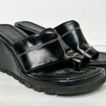 Fashion Bug Y2K  Chunky Black Wedge Sandals Size 7.5 Women’s Photo 0