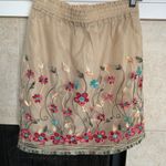 August Silk NWT Womens  Cream Floral Embroidered A Line Skirt Mesh Size S Photo 1