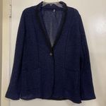 Elie Tahari  blue knit crochet cardigan blazer sweater size US 8 Photo 0