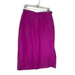 I.S.C. Petite Fuchsia Skirt Suit Silk Linen Embroidered Straight Skirt Size PL Pink Photo 5