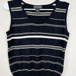 Oliver Perry Knitwear Black White Striped Silk Cotton Sleeveless Sweater Tank M Size M Photo 0