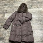 Decently winter women’s coat, XXL size, removable natural fur around the hood Brown Photo 4
