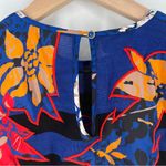 Vintage Diane Freis Abstract Patchwork Floral Knit Top Blue Striped Sheer Sleeve Size undefined Photo 7