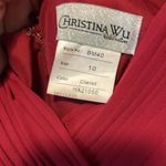 Christina Wu Dress Size 10 Color Red Claret Pleated Photo 10