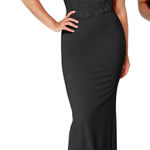 NWT Popilush Black Shaper Maxi Dress Lace Corset Formal Gown Large Photo 0