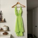 ALC Frank NWT A.L.C. Ari Pleated Satin In Green  Dress Size 4 Photo 3