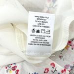 Pleione New Floral Bow Tie Keyhole Neck Smocked Sleeveless Blouse Ivory Photo 15