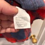 J.Crew  Red The Boy Fit Red Navy Plaid Flannel Button Down Shirt Women Size 12 Photo 5