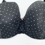 Cacique Lightly Lined Balconette Bra Women's Size 42F Black Polka Dot Underwire Photo 2