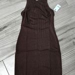 FLX Rib Solace Active Summer Travel Tank Dress XS NWT Brown Photo 2