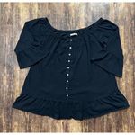 Abercrombie & Fitch  Loose Peplum Black Off The Shoulder Top Medium Photo 0