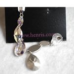 NIP Henri's Jim Ball Design Ballroom Swarovski Iridescent Crystal Post Earrings Silver Photo 4