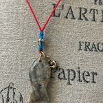 Free People NWT Red Cord Adjustable Necklace with Fish Pendant Photo 4