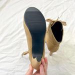 NEW Tan Cream High Heel Buckle Ren Fair Witchy Wench Platform Lace Up Boots 7.5 Photo 5