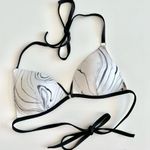 PINK - Victoria's Secret Victoria’s Secret PINK Black White Marble Triangle String Bikini Swim Top M Photo 1