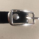 Womens Black Faux Leather Belt with Studs and Gems Silver Buckle 38 inches Photo 2