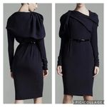 LANVIN Draped Twisted Wool long sleeved sweater dress in gray size small Photo 1