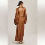 Anthropologie Significant Other Demi Backless Long-Sleeve Column Gown - Caramel Photo 2