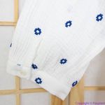 Madewell NEW‎  Embroidered Lightspun Wide-Neck Cuffed-Sleeve Top, XS Photo 10