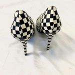 Wild Diva  Black White Houndstooth Elegant Glam Gothic Checkered Stiletto Heels 8 Photo 4