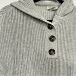 Rachel Zoe  Grey Knit Pullover Hoodie Sweater Womens XS Henley Preppy Cozy Casual Photo 7