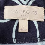 Talbots Jersey Pull On A-Line Maxi Skirt Navy/Baby Blue Geometric Print Size L Photo 1