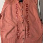 Requirements  Pink Embellished Button-Up Cardigan Sweater Womens Size SMALL Photo 0