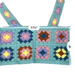 Witty Fox Bohemian Granny Squares Crocheted Crop Top Green sz MEDIUM NWT Photo 7