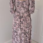 Something Navy Floral Smocked Maxi/Midi Dress Pink Navy Photo 3