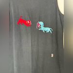 Michael Simon black dog embroidered sleeveless midi dress. M Size M Photo 2