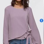 Greylin Anthropologie  Chelsea Faux Wrap Top Long Sleeve Lilac Photo 2