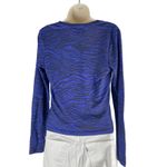 David Lerner  Tiffany V Neck Knotted Top Animal Print Blue Size XS Photo 7