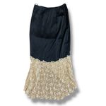 Cache Caché Black Silk Skirt Gold Lace Overlay Y2K Cocktail Whimsigoth Size 4 NWT Photo 4