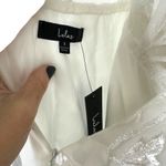 Lulus NWT Marvelously Lovely White Tulle 3D Embroidered Strapless Mini Dress Photo 9