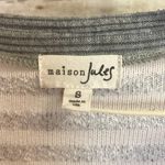 Maison Jules Sweater Gray Striped Cropped Knit Cardigan Coastal Academia Preppy Photo 7