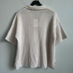 NEW Naked Cashmere Wren Crochet Short Sleeve Cashmere Shirt in Alabaster Medium White Photo 8