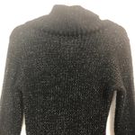Derek Heart Y2K Cowl Neck Metallic Black Knit Sweater Size M Photo 5