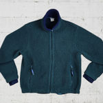 90s Vintage LL Bean Green Full Zip USA Made Pile Fleece Sherpa Jacket Size Small Photo 0