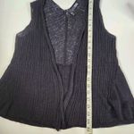 Eileen Fisher Sleeveless 100% Linen Black Cardigan Vest Open Front Knit Size XS Photo 8