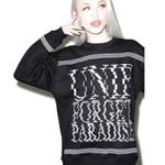 Unif ‘Forget Paradise’ Pullover Crewneck Sweatshirt - Size Large - Black & White Photo 0