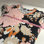 Liz Claiborne Imperfect dark floral top  small oversized short sleeved floral top Photo 3