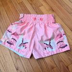 Tuff Athletics TUFF Muay Thai boxing "Pink Birds & Roses" retro Sport Pink Elastic Shorts sz L Photo 3