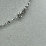 A.U. Ribbon and Hope Rhodium plated CZ necklace. Silver Photo 2