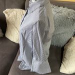 Anne Klein Black & White Striped Button-down Shirt Photo 4