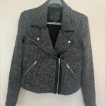 Paige Telma Black Metallic Shimmer Asymmetric Vegan Leather Moto Jacket Size M Photo 4