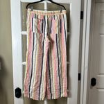 Old Navy  Striped Linen Wide Leg Drawstring Pants Size Medium with Pockets Photo 4