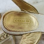 Coach  Ellette Gold Beige Cork Wedge Heel Sandals - US 8.5 Photo 2